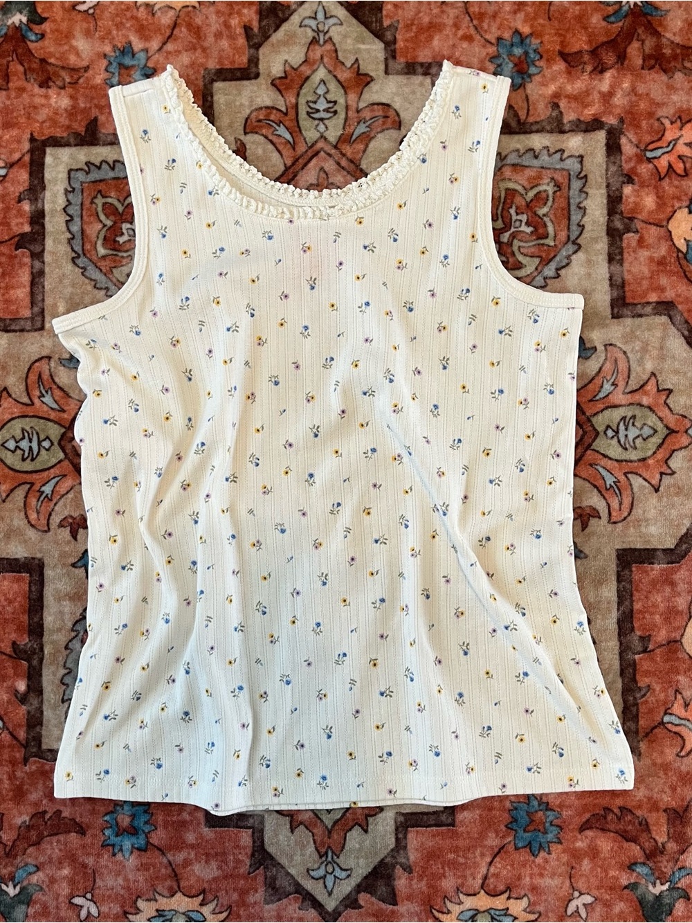 Cotton Dainty Floral Tank Top